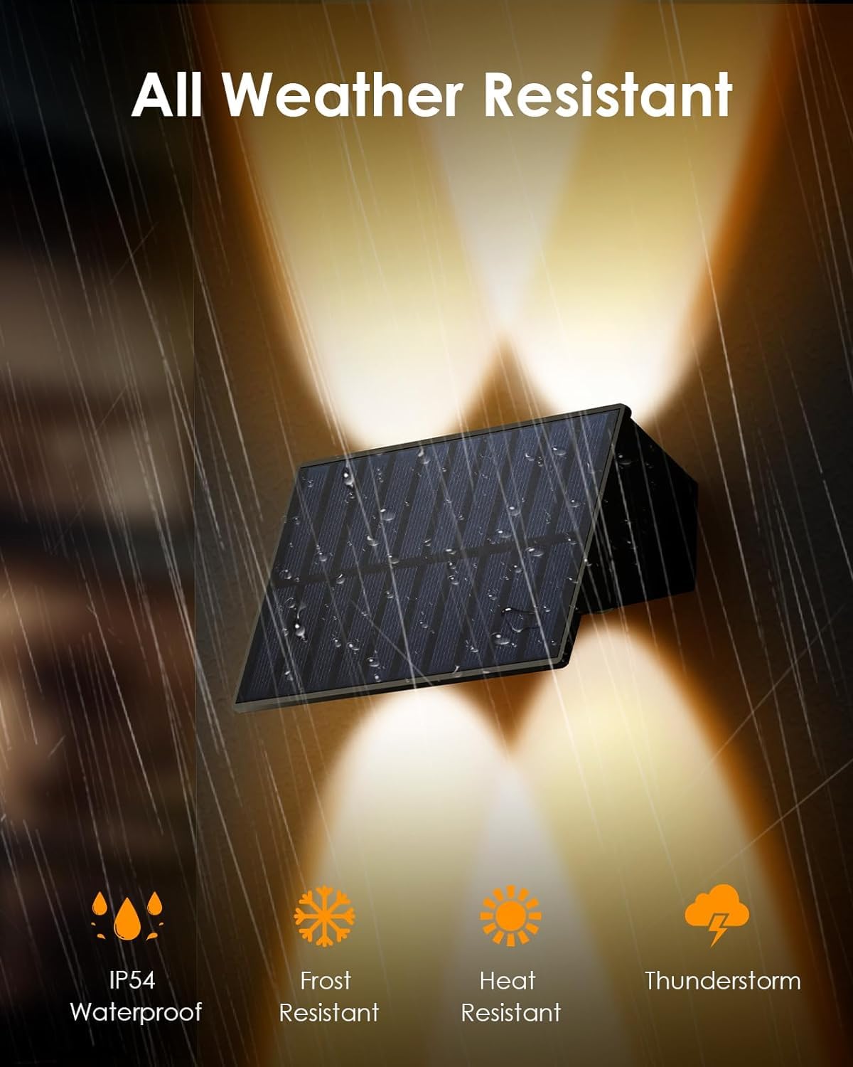 IIRARA Solar Fence Lights Outdoor Garden, 6-Pack Warm White, Up & Down Solar Wall Lights Outdoor, Waterproof - Image 4