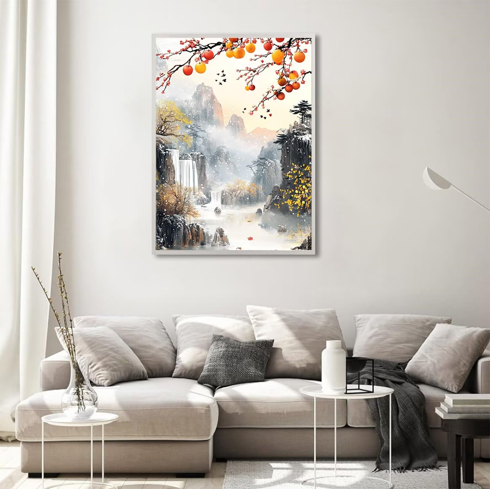 Diamond Painting Erwachsene Landschaft 5D Diamond Painting Schnee Muster DIY Set Erwachsene Anfänger Vollbohrer Diamanten Malerei Stickerei Bastelset für Zimmer Wand Deko Schlafzimmer 60x80cm,Model815