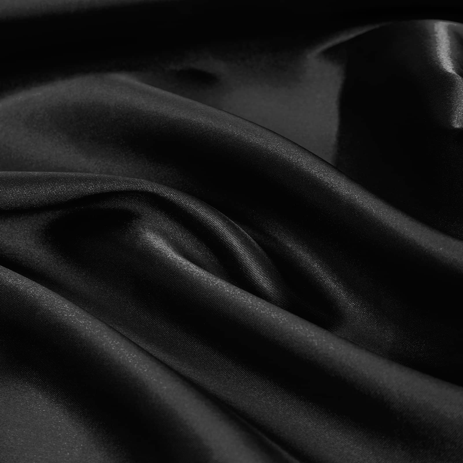 Horbaunal Satin-Servietten, 50,8 x 50,8 cm, mit Blumenrändern, Schwarz, 100 Stück | Quadratische Dinner-Servietten, weiche Stoffservietten für Partys, Hochzeiten, Events