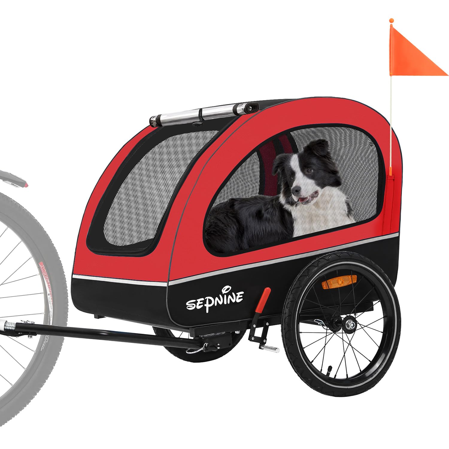 Sepnine Carrito para Perros, Remolque Bici Perro,Remolque de Bicicleta para Perros pequeños y medianos de Menos de 40 kg