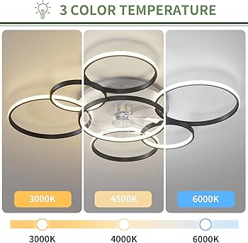 41" Modern Flush Mount Ceiling Fan With Lights - Tri-Color LED & Remote Control For Low Profile Rooms