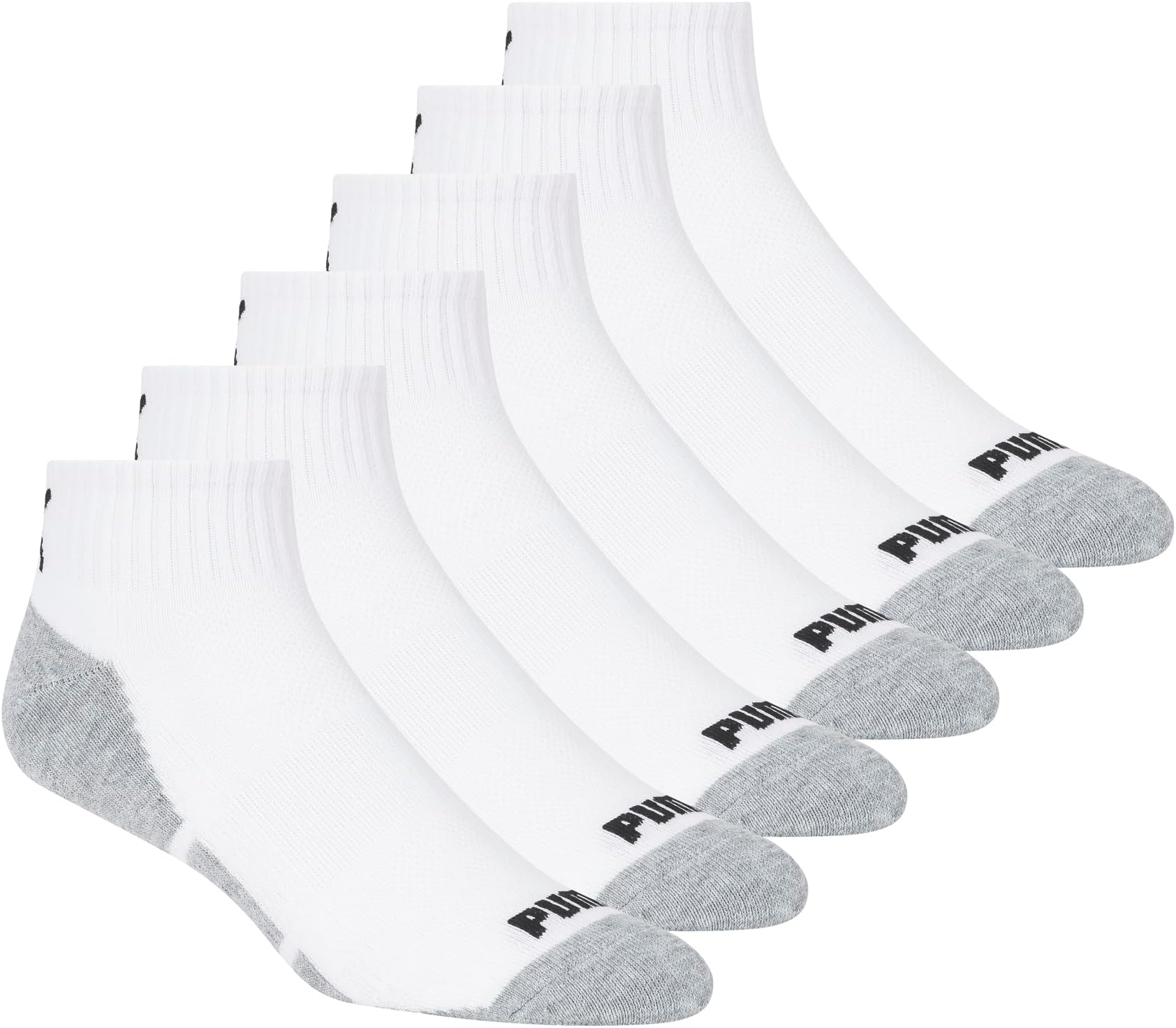 PUMA Men's 6 Pack Quarter Crew Socks Men's Socks (pack of 6)