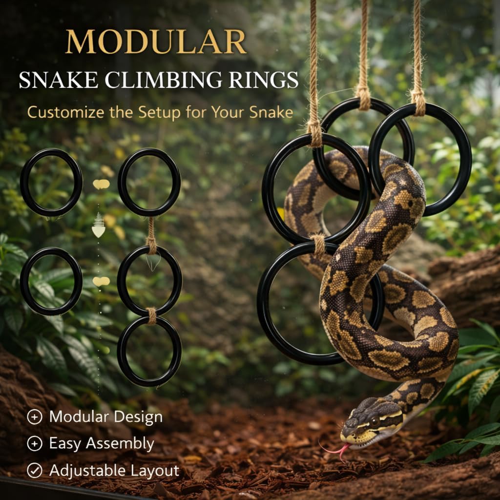 Snake Climbing Rings for Ball Python - Enrichment Toys for Corn Snake image 4