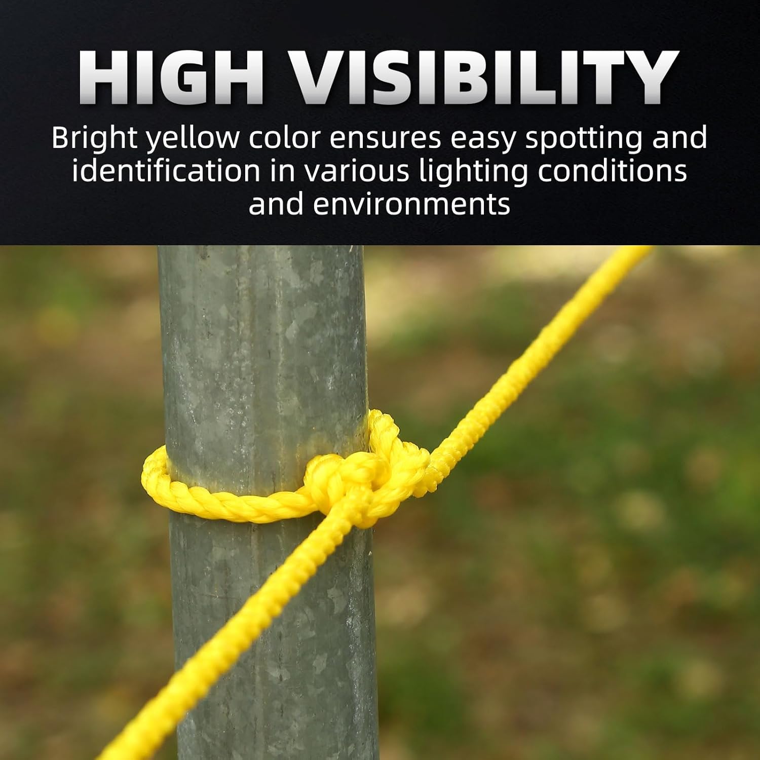Polypropylene Rope - Bright Yellow, 1/4" x 328ft - All-Purpose Utility Rope for Marine, Outdoor, and DIY