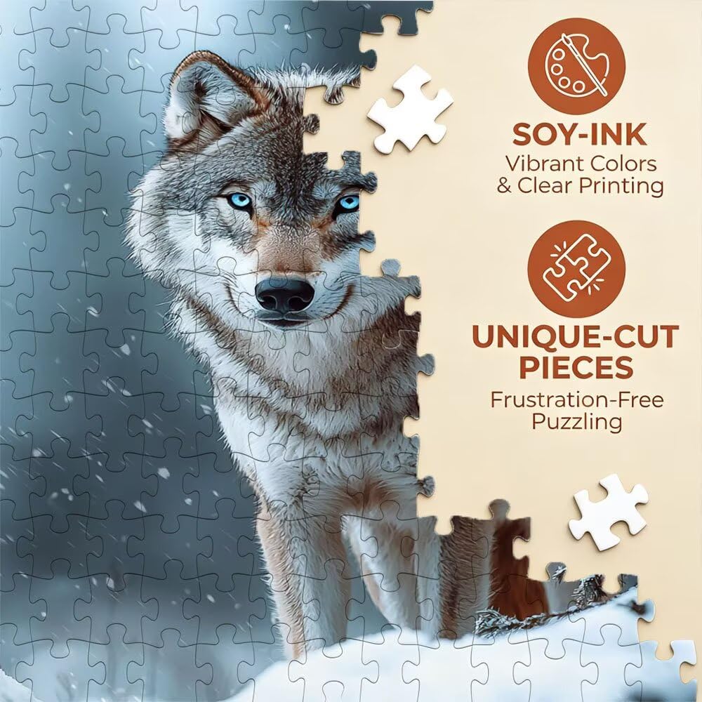 Puzzle 4000 Pezzi, Lupo Neve 3D Puzzle per Adulti Impegnativo, Educa Puzzles Artistico, Divertente E Stimolante Puzzles Decorativo per La Famiglia, Regalo e Decorazione Pareti DX0YL6-981