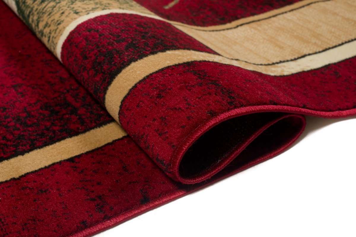 Carpeto Rugs Tappeto Salotto Classico Astratto Pelo Corto - Tappeti Camera da Letto - Tappeti Salotto Grandi Dimensioni - Tappeti Moderni Soggiorno - Rosso - 140 x 200 cm