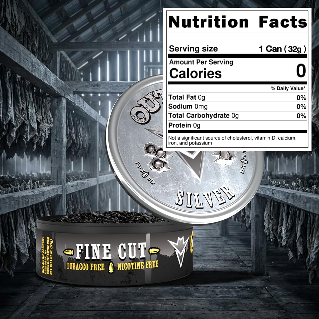 Outlaw Silver FINE Cut - 6 Pack - Tobacco & Nicotine Free Snuff