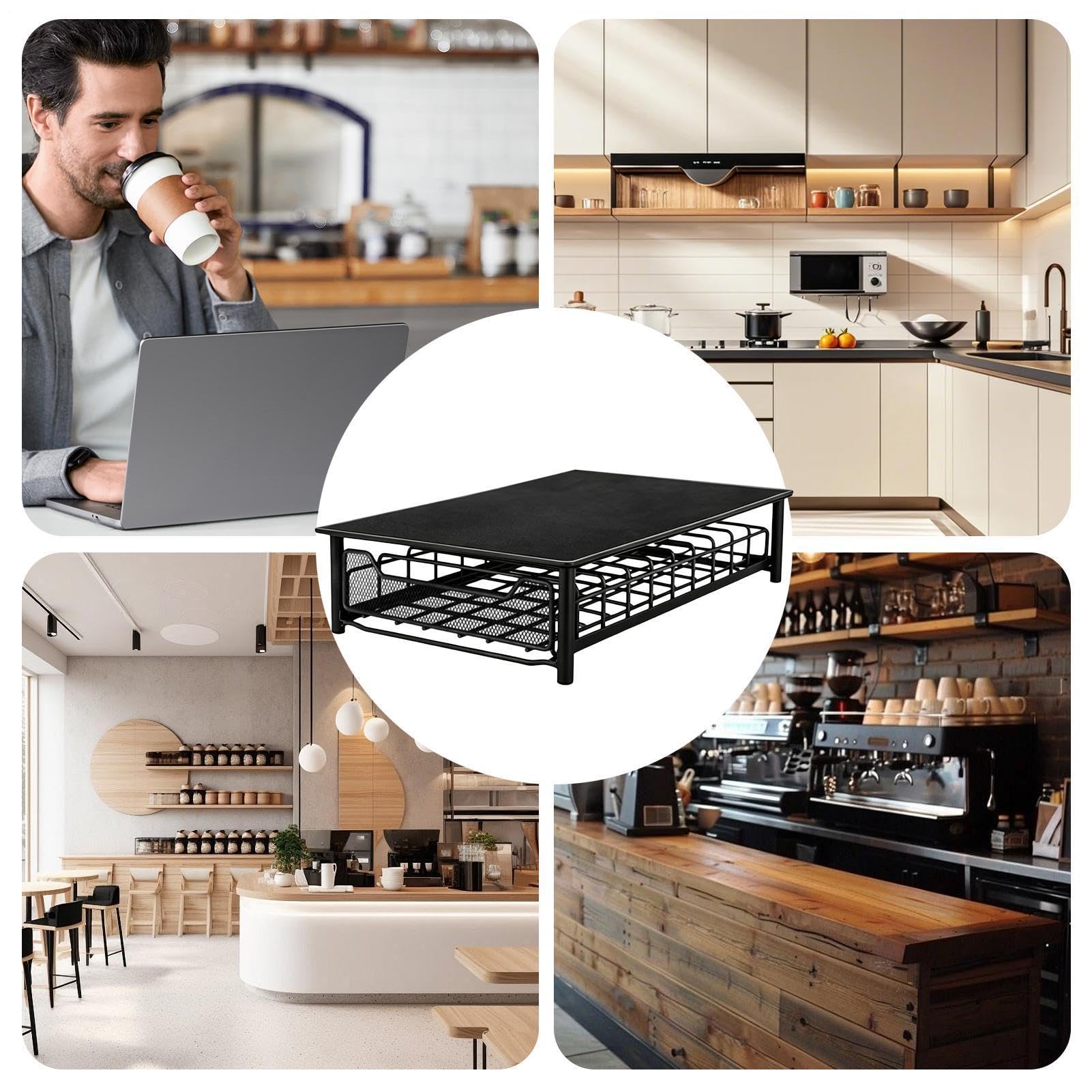 Cajón Almacenaje Cápsulas Café De Acero Resistente, Acceso Rápido | Organizador para con Cajón Deslizable para Cocina, Salón, Apartamento, Tostadora,