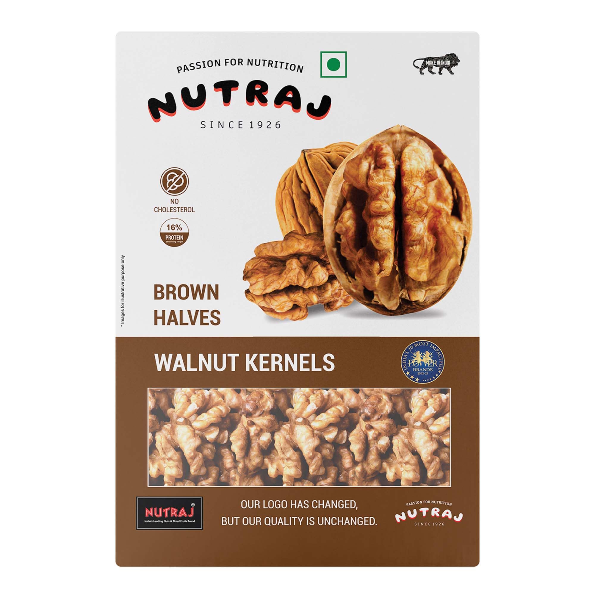 Nutraj Brown Halves Walnut Kernels 250gm Pack Without Shell | Akhrot Giri | Dry Fruits | Nuts | Grocery Items.