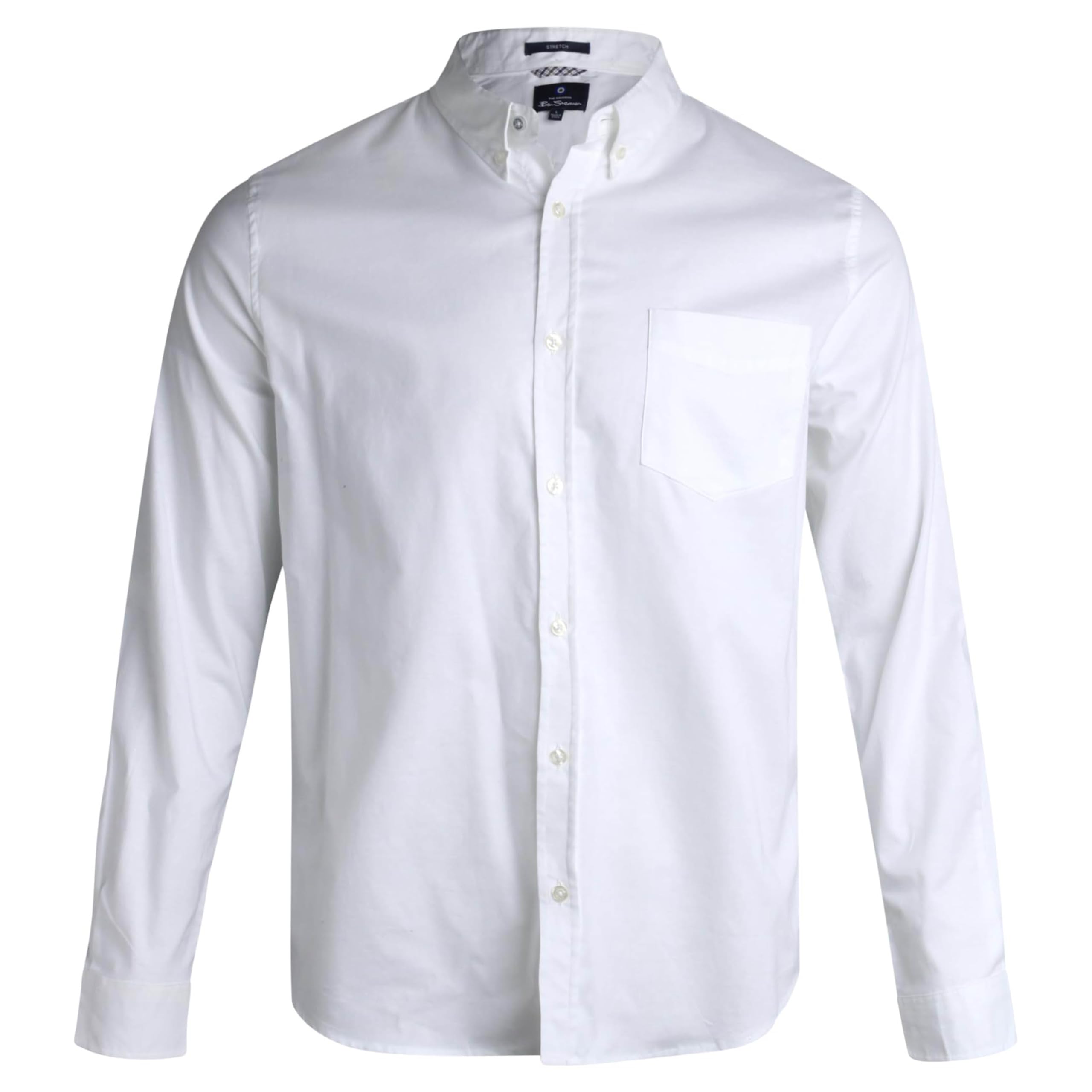 Ben Sherman Men's Regular Fit Casual Dress Long Sleeve Button Down Shirt, White, S
