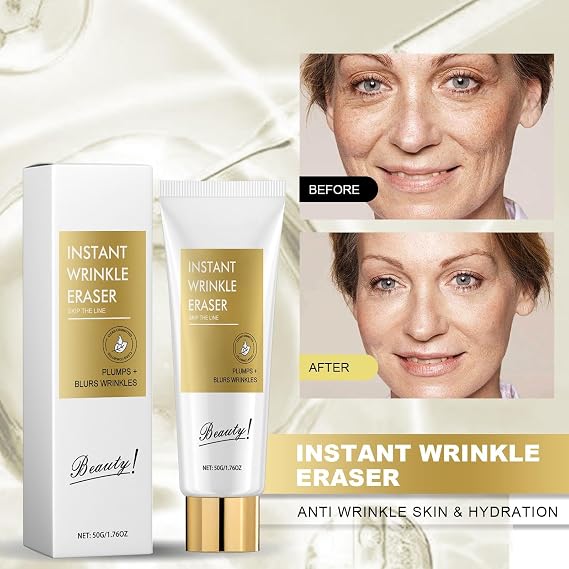 Instant Wrinkle Eraser, Natural Instant Wrinkle Remover Serum, Skin Tightening Cream for Face, Anti Wrinkle & Anti Aging face Cream, Firming Peptides Lotion Serum for Face & Body (50g, 1)