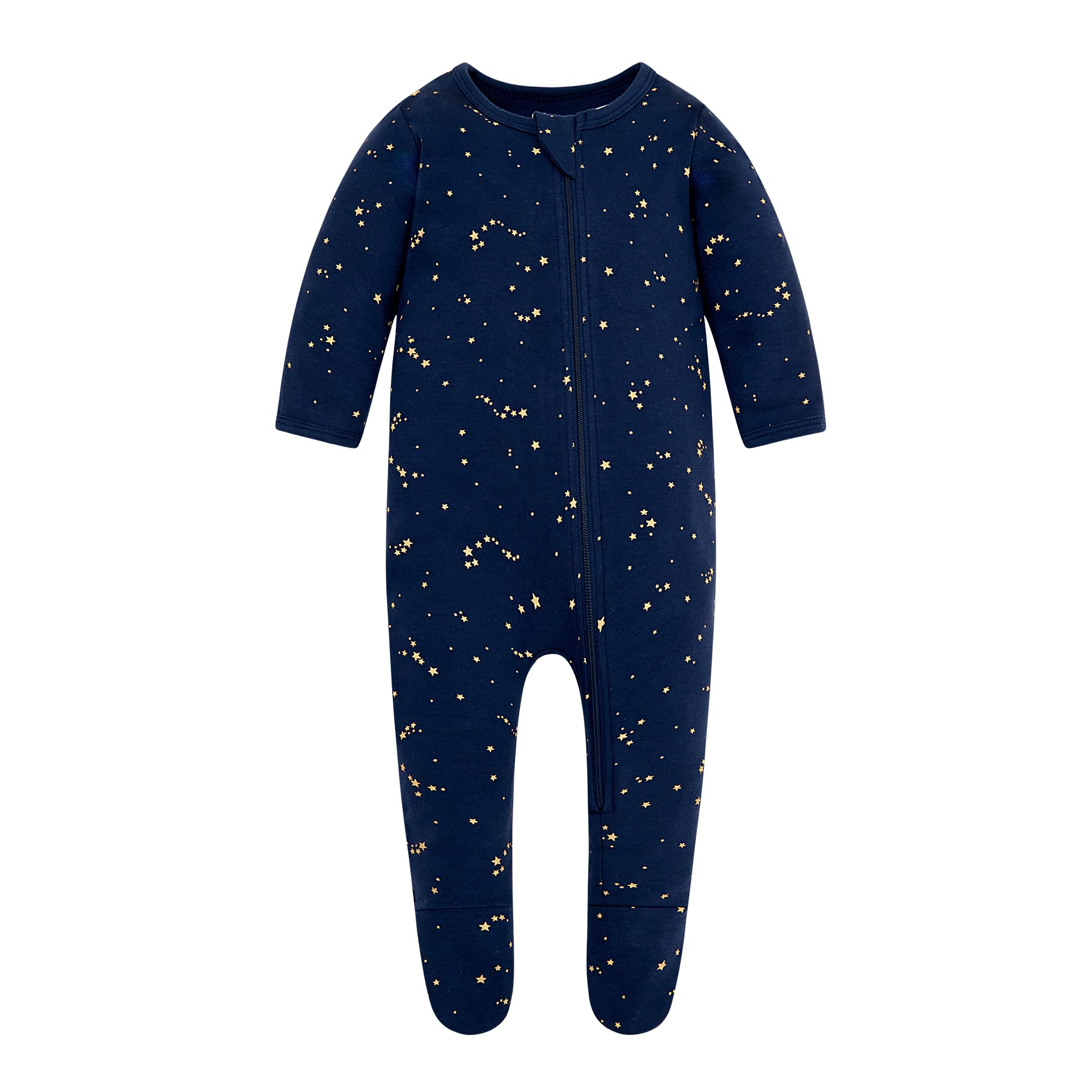 OwliviaOrganic Cotton Baby Boy Girl Zip Front Sleep 'N Play, Footed Sleeper, Long Sleeve Pyjamas