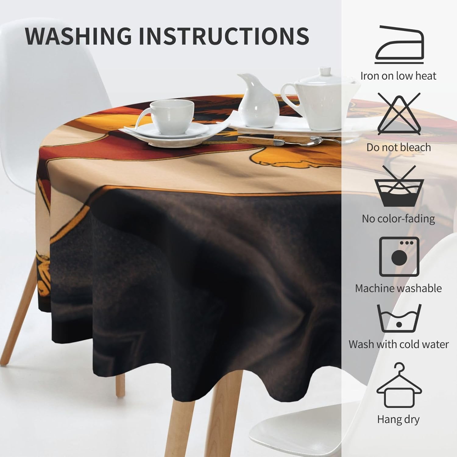 Flag of Maryland Print Wrinkle Free Dining Table Cover for Birthday Party Farmhouse Tablecloths Up to 60 x 60 Inches