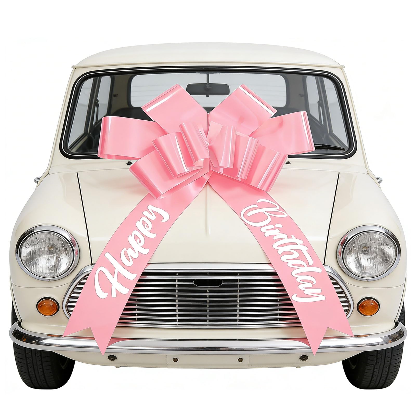 Jafaharug 30 Inch Big Car Bow for Birthday Giant Gift Wrapping Bow for Large Gift Car Birthday Decoration(Light Pink)
