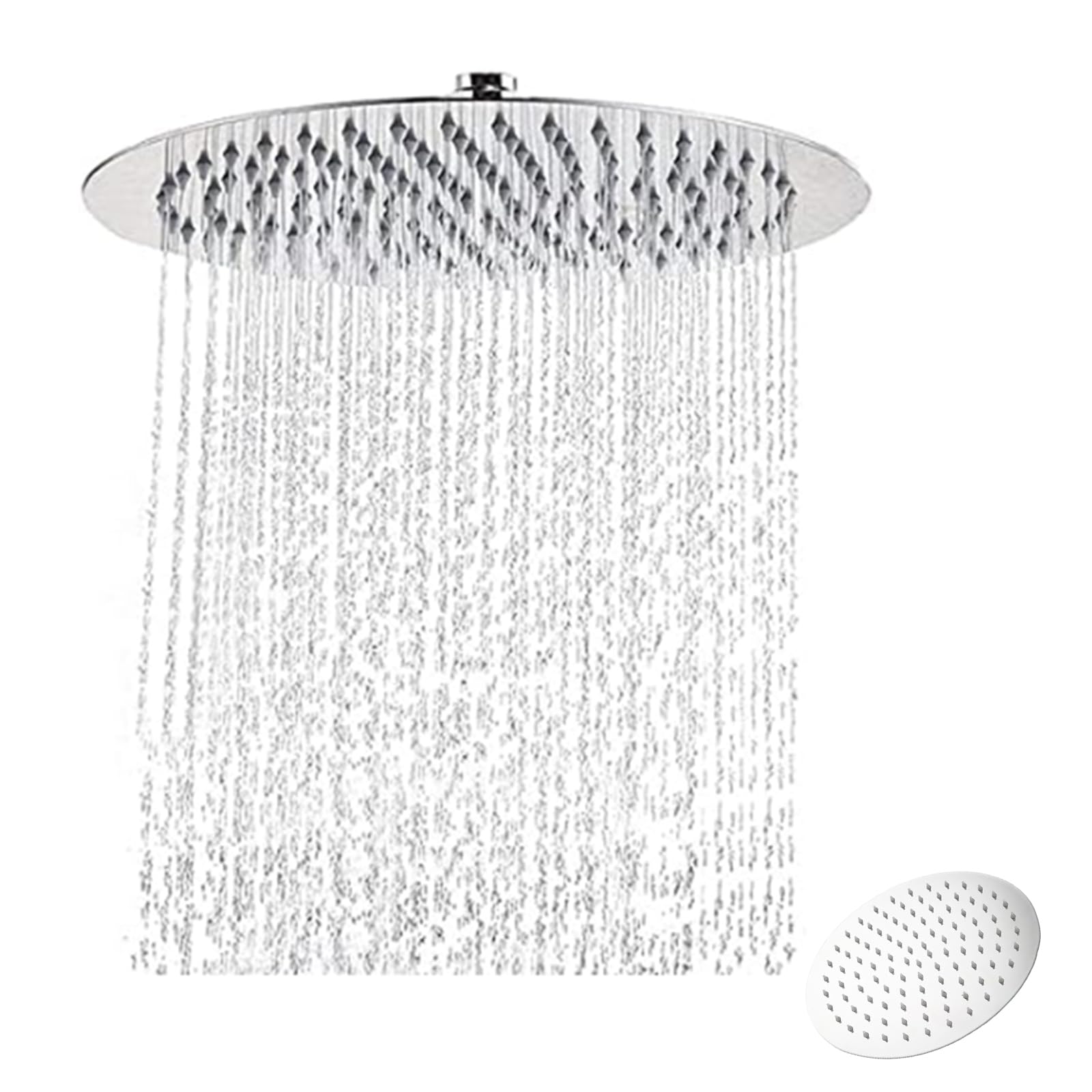 Douche de tête à 360° en acier inoxydable 304 pommeau effet pluie anti-calcaire 160 buses