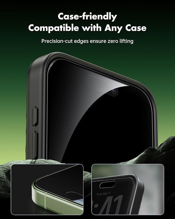 UNBREAKcable Privacy Screen Protector for iPhone 17 (6.3"), 25° Anti-Spy Tempered Glass, Easy Install Alignment Frame, Case-Friendly, 9H Hardness, Anti-Fingerprint, 3-Pack by UNBREAKcable - Used condition - Image 6
