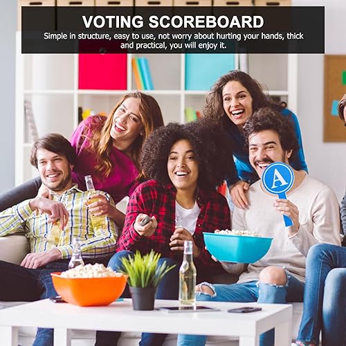 Miniatura 8 de NUOBESTY 4 unids Respuesta paleta de borrado en seco marcador de espuma marcador de votación ABCD tablero de paletas individuales borrables tablas