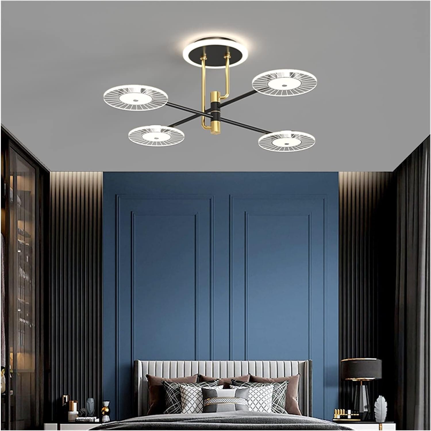 LYMSXAZOU Modern LED Ceiling Lights Compatible with Living Room Bedroom Loft Gold Led Lamp,Indoor Lighting