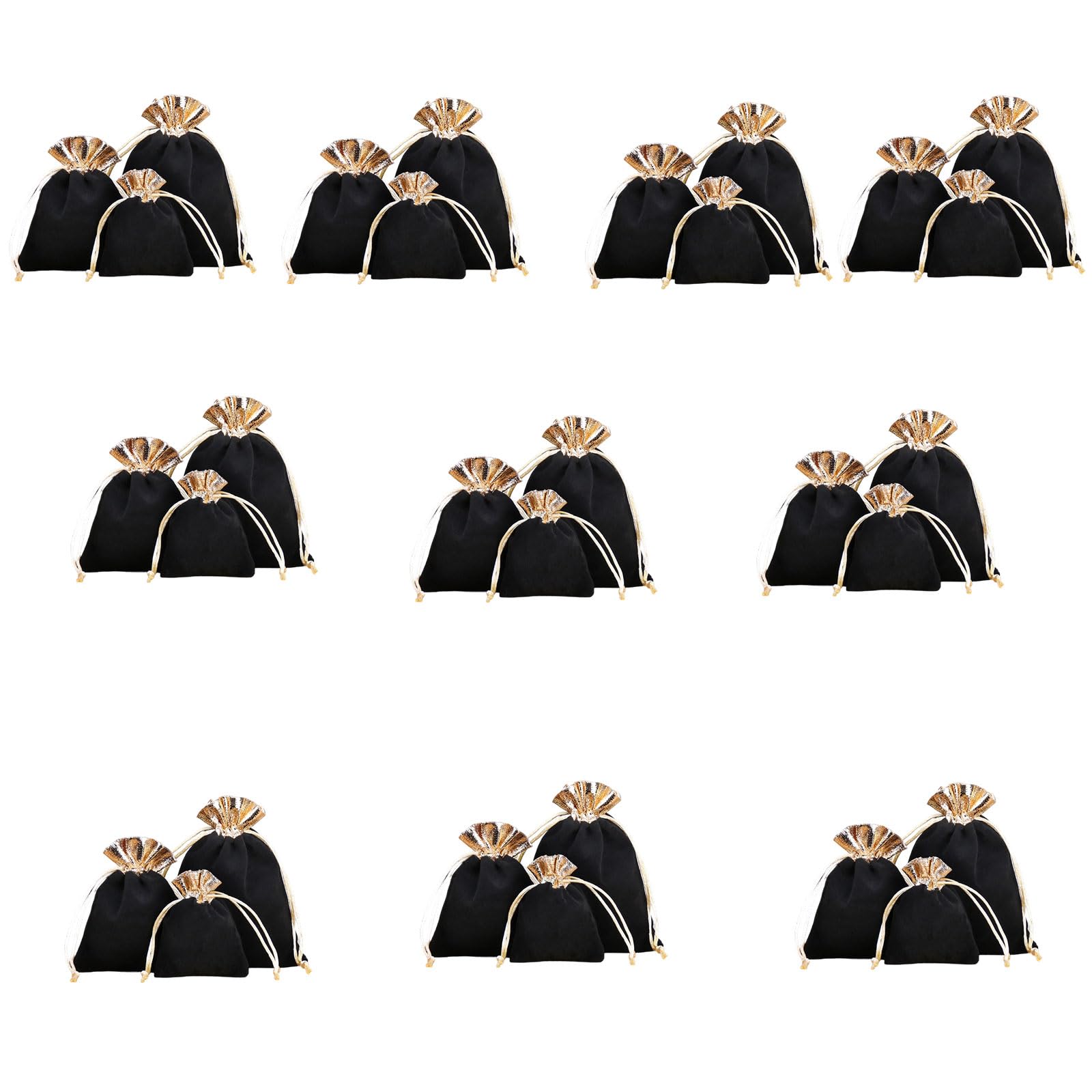 Shntig Black Premium Velvety Jewelry Storage Pouches Featuring Secure Drawstring Closure Ideal For Protecting Valuables During Home Use And Travel Jewelry Pouches Velvety