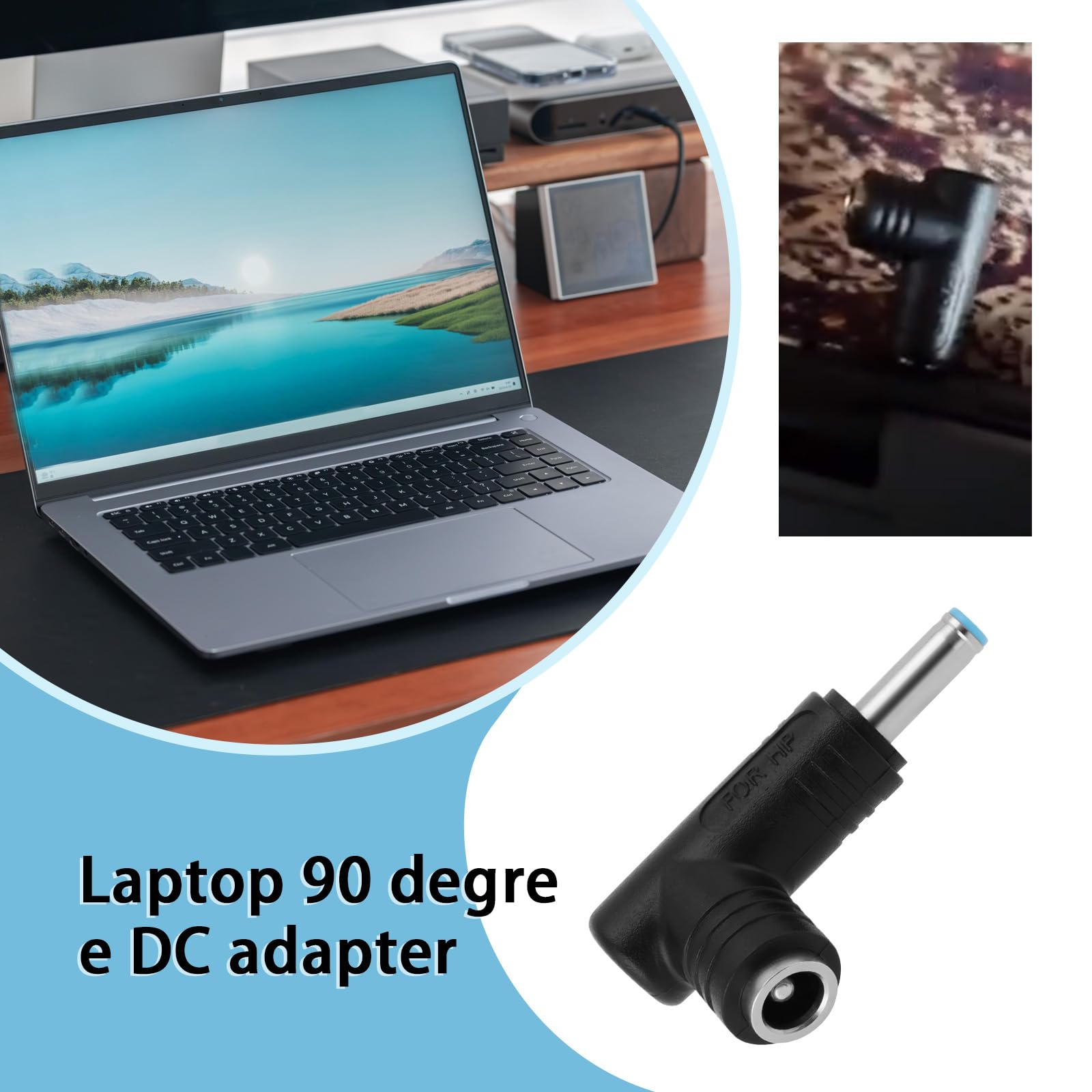 2 Adattatori CC A 90° Da 4,5x3,0 Mm A 5,5x2,5 Mm – 240W, Per Alimentatori Di Laptop E Dispositivi Elettronici - 2