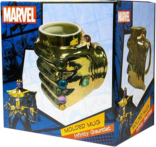 Miniatura 5 de Marvel Avengers Thanos Infinity Gauntlet Taza de café de cerámica | 20 Oz
