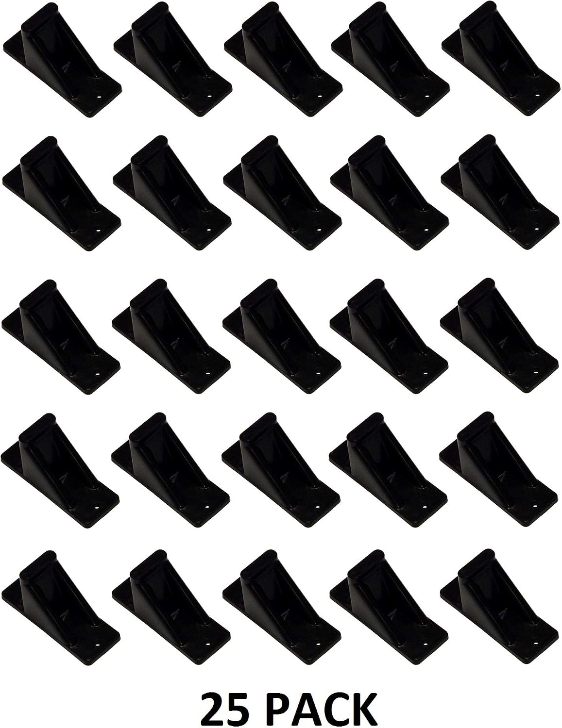 JSP Manufacturing Black Plastic Mini Roof Snow Ice Guard - Multi-Quantity Pack | Prevents Sliding Snow Stops Buildip (25)