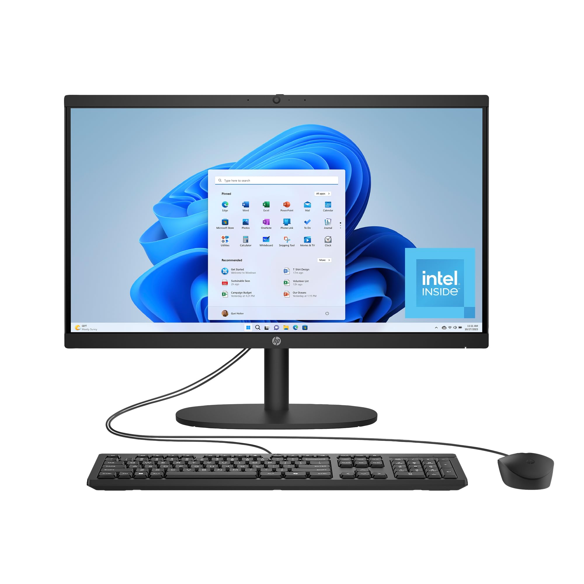 hp 21.45 inch all-in-one desktop pc, fhd display, intel processor n200, 8 gb ram, 512 gb ssd, intel uhd graphics, windows 11 home, jet black, 22-dg0340 (2025) (tested - powers on. working condition verfified.)