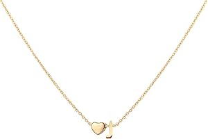 18K Gold Plated Stainless Steel Tiny Heart Letter Necklace