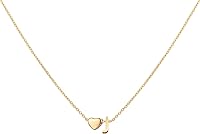 Glimmerst Personalized Initial Heart Necklace for Women - 18K Gold Plated Stainless Steel Tiny Monogram Pendant