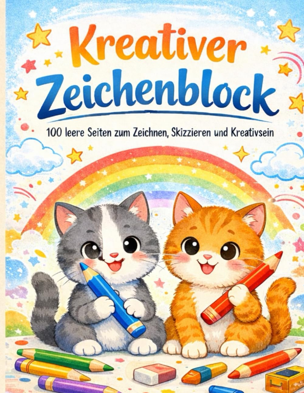 Kreativer Zeichenblock: 100 leere Seiten zum Zeichnen, Skizzieren und Kreativsein