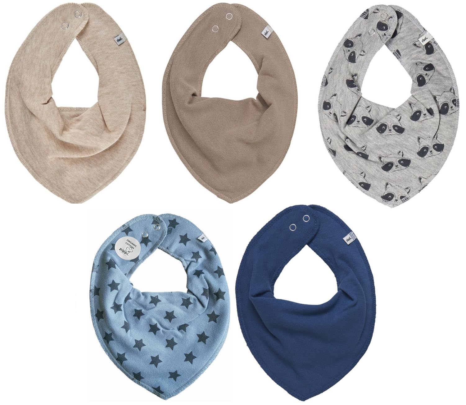 pippi 5er Pack Halstücher Baby Lätzchen Dreieckstücher (All Bears Jeans)