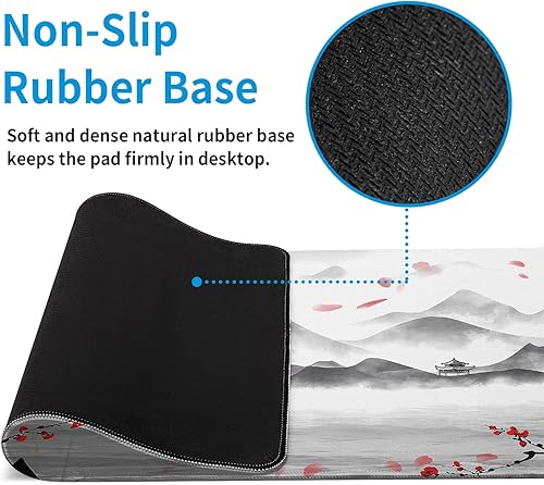 Miniatura 5 de Alfombrilla de ratón grande para gaming con diseño de flor de cerezo japonés Sakura, alfombrilla de escritorio grande, mousepad grande, deskmat,