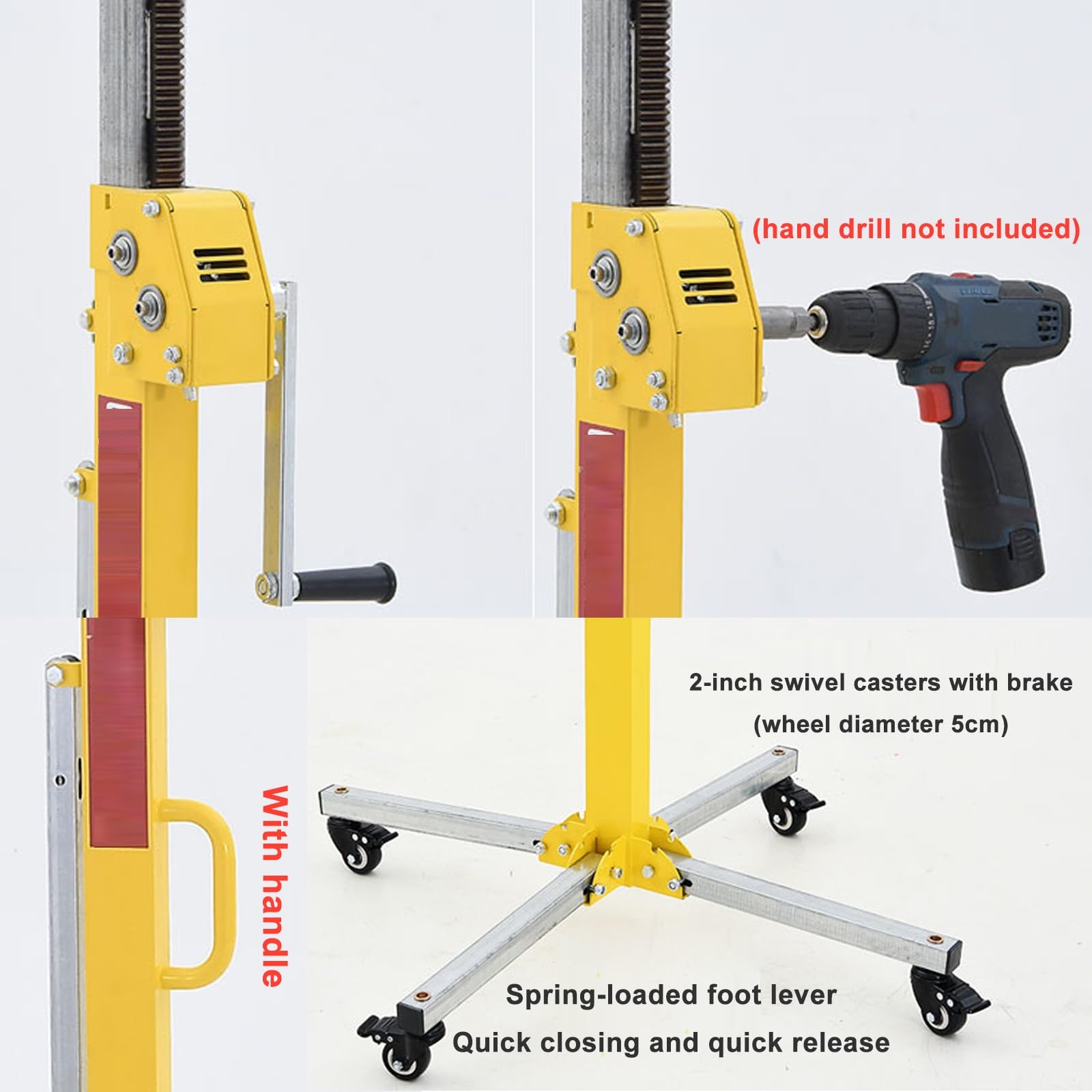 Plattenheber Trockenbau, Stabil Und Langlebig Mit Rollen. Plattenheber Feststellbar Mit Rollen Einfach Zu Bedienen Praktische Und Arbeitssparende Bauwerkzeuge(4.5M)