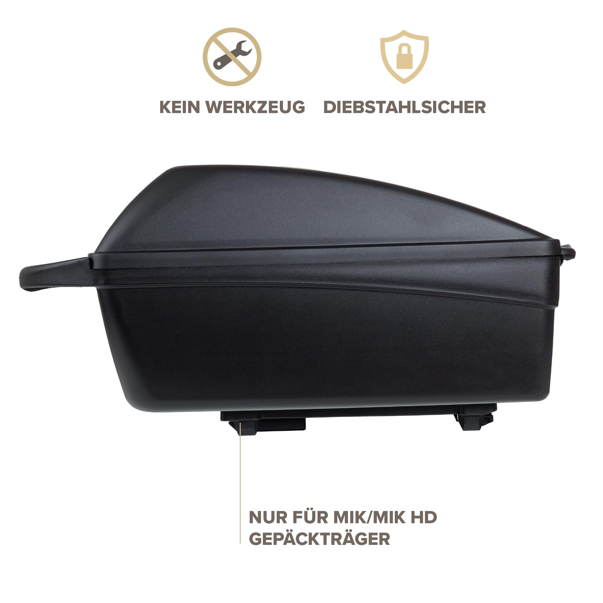 POLISPORT 8870100002 – 11L Hinterrad-Fahrrad-Topcase, abschließbar und wasserdicht, robuster Gepäckkoffer für Fahrräder, passend für MIK & MIK-HD SnapLock, schwarz