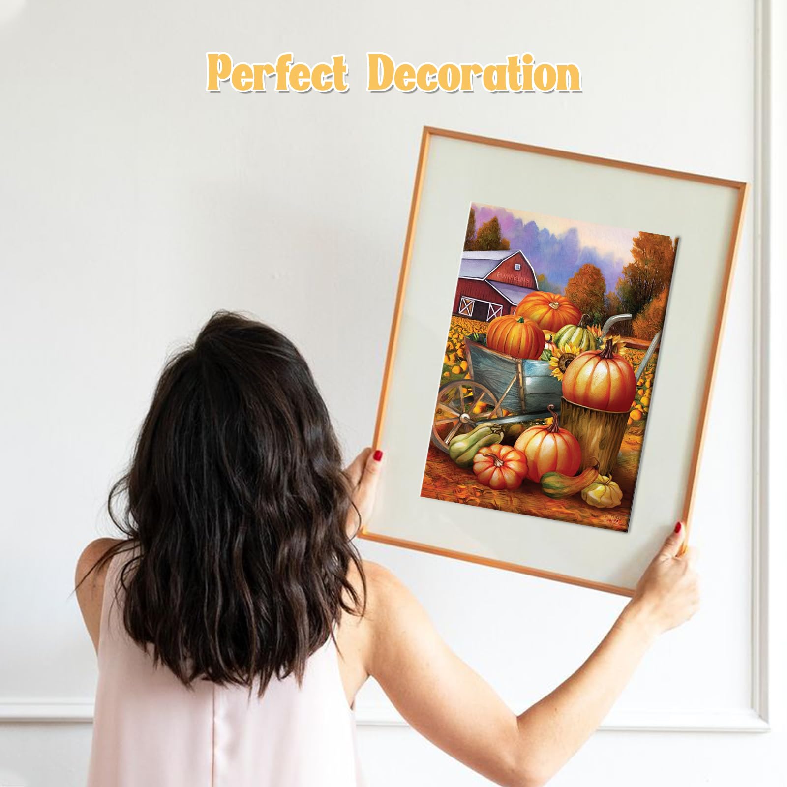 5D DIY Diamond Painting Kits, Pompoen Bloemen Vogels 28