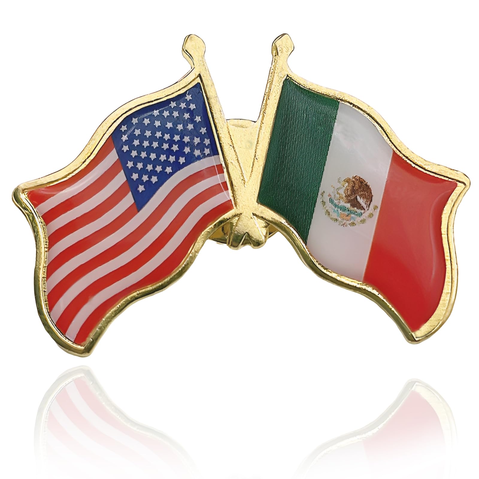 2 pcs Mexico and USA Friendship Flag Pin – Dual National Flags Lapel Badge.