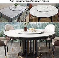 Vista 4 de Kitchen Lazy Susan - Tocadiscos de madera grande para mesa redonda, bandeja giratoria para servir, rotación flexible de 360 ° para compartir Blanco-A