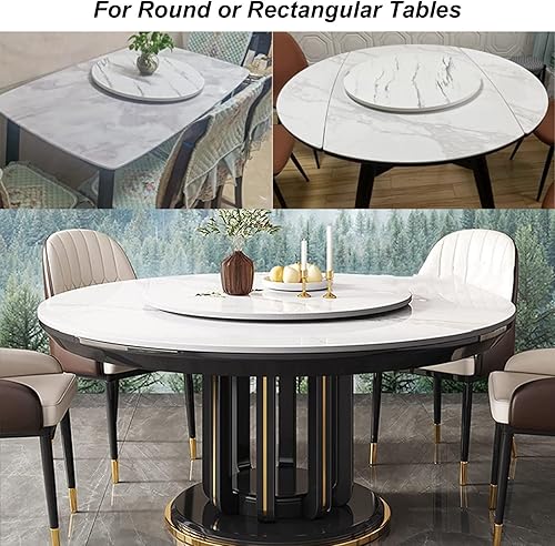 Miniatura 4 de Kitchen Lazy Susan - Tocadiscos de madera grande para mesa redonda, bandeja giratoria para servir, rotación flexible de 360  para compartir