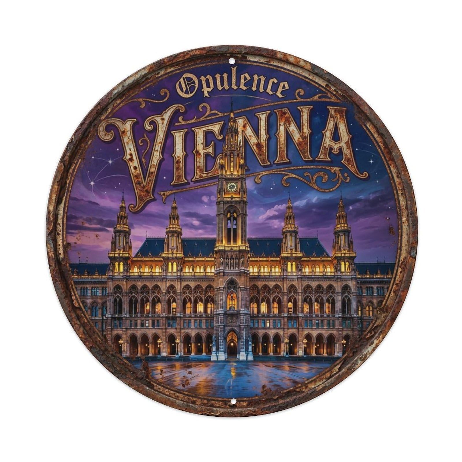 Yrnq 8X8inch Vintage Style Vintage Travel Vienna Austria Dream 1 Metal Tin Sign