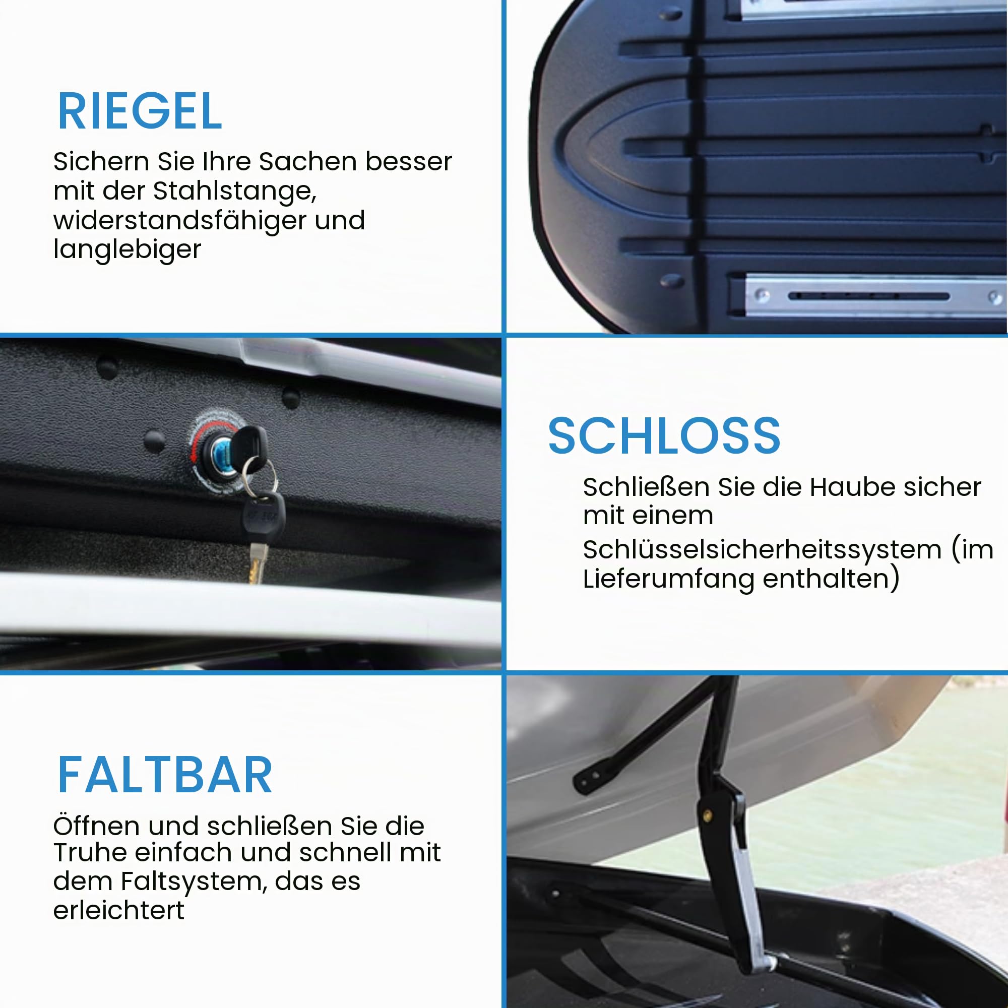 Dachbox fur EIN Auto 600L, Autogepäckträger, Autotruhe, Autokofferraum, Universeller Fahrzeugdachträger, Gepäckträgertasche, Kofferr