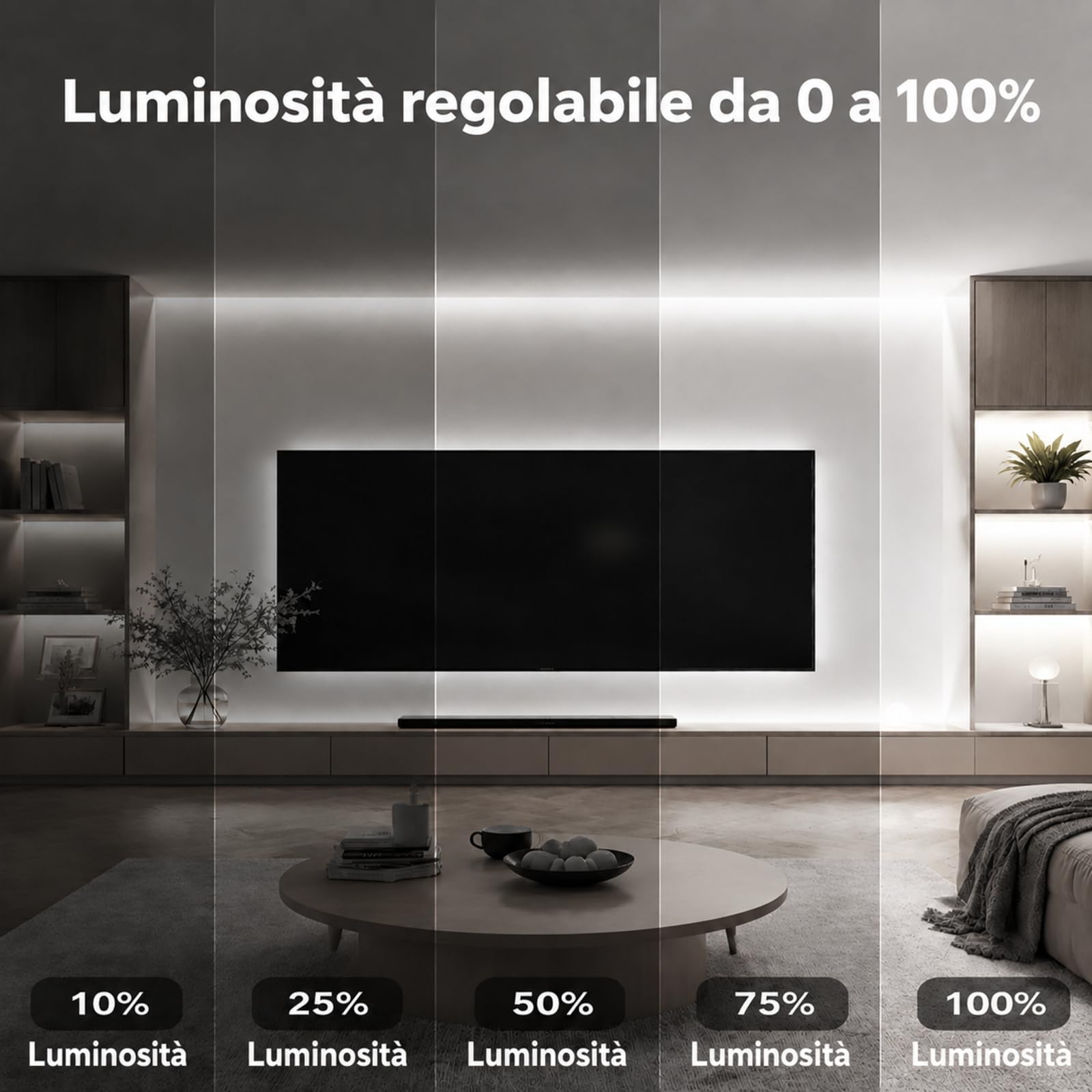 iNextStation Striscia LED COB 10m, dimmerabile, 6500K bianco freddo