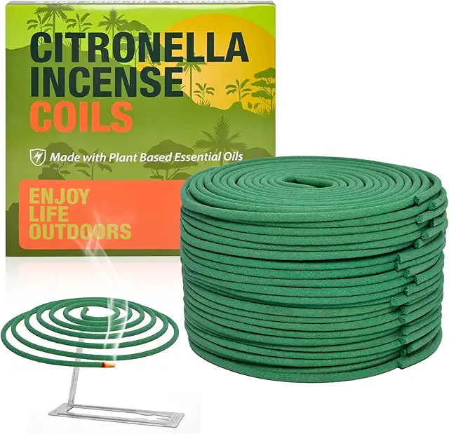 Spirales Encens Citronnelle Anti Moustique Extérieur - Lot de 2 avec 48 Bobines