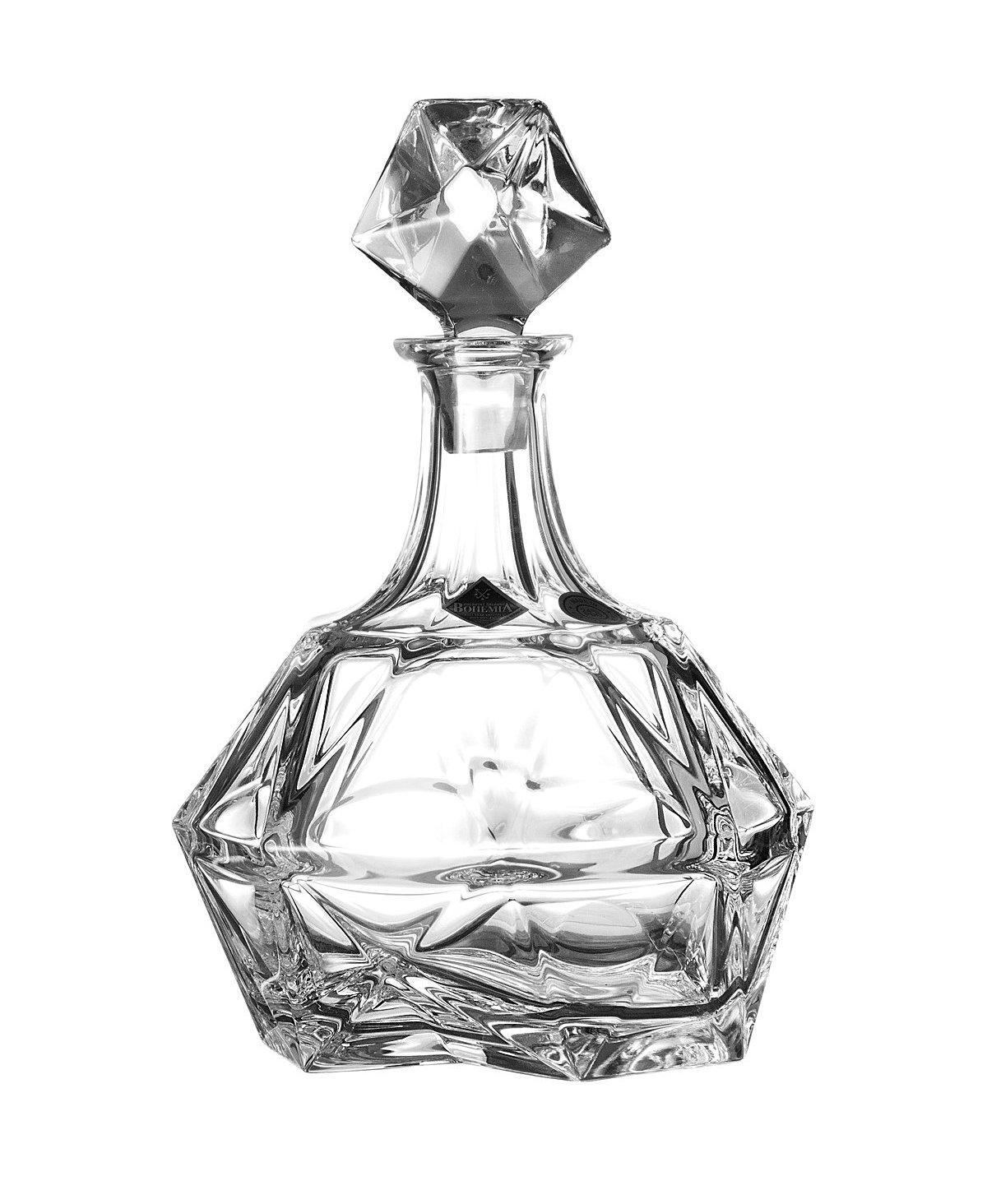 Bohemia Cristal La Bella Carafe Vicenza – 30 Cm, 1200 Ml – Verre Cristal Élégant Avec Bouchon Liège