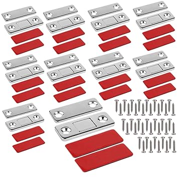 WOFTD Drawer Magnetic Door Catch Cabinet Magnet Ultra Thin Furniture Latch for Cabinets Kitchen Closet Door Closing Magnetic Door Catch Closer Sliding Door Catch (10 Pack)