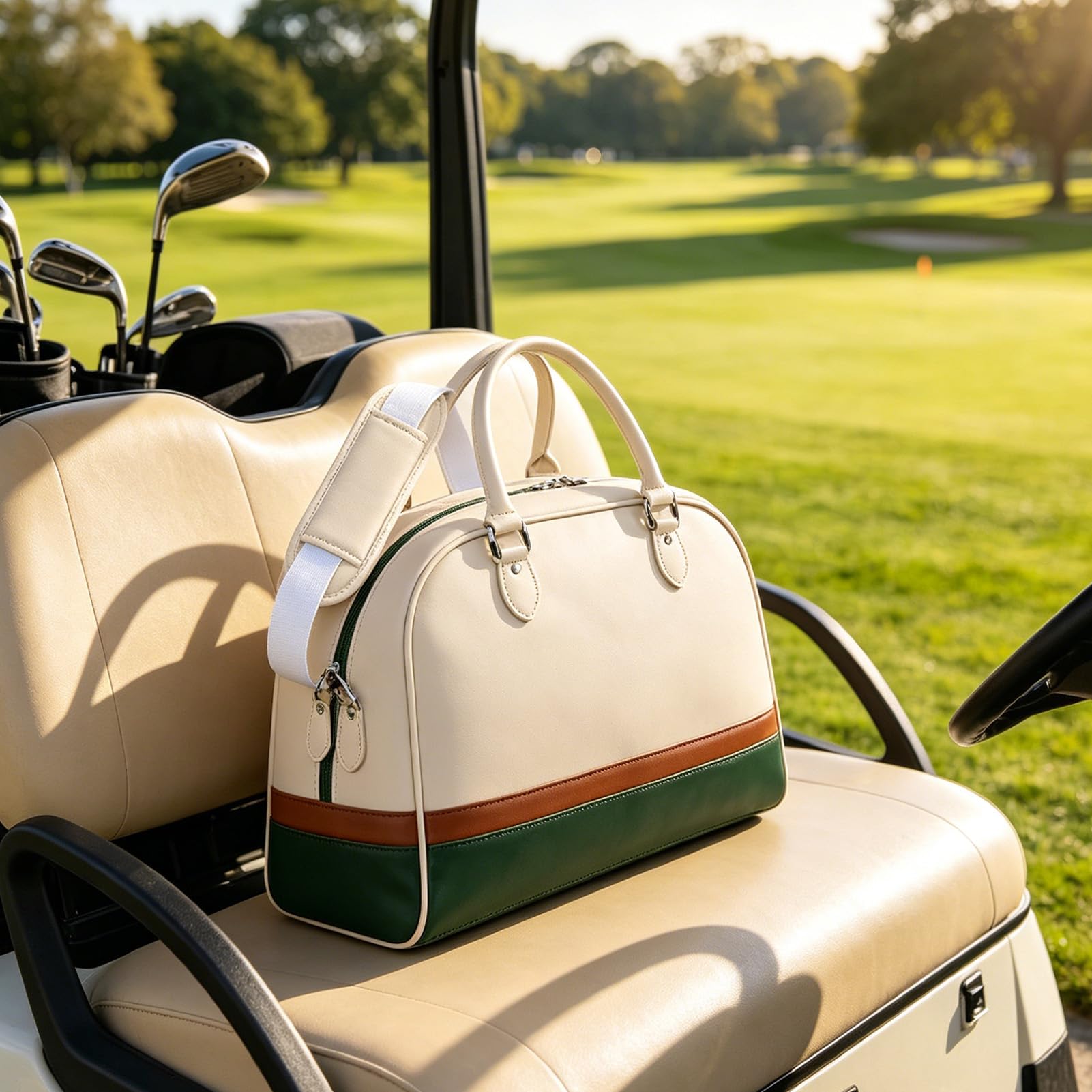 ZJchao Leichte Golftasche, Hochwertige Kunstledertasche mit Mehreren Fächern für Damen, Golfzubehör, Kleidung, Reisen