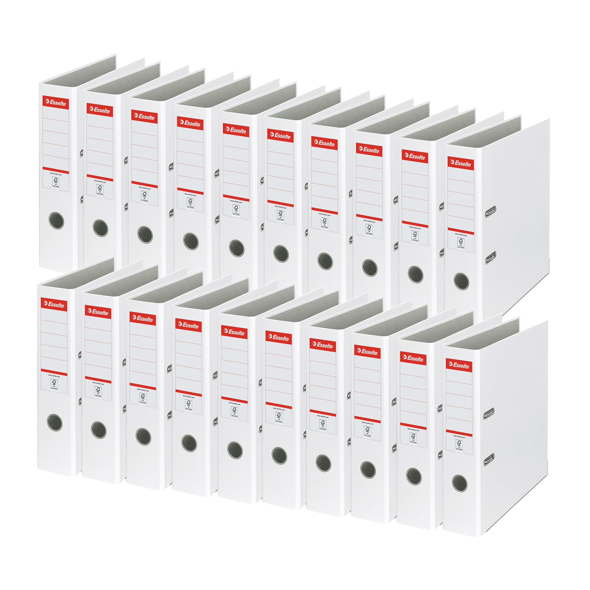 Esselte Essentials Lot de 20 Classeur à levier Dos 75 mm A4 Blanc (Import Royaume Uni)
