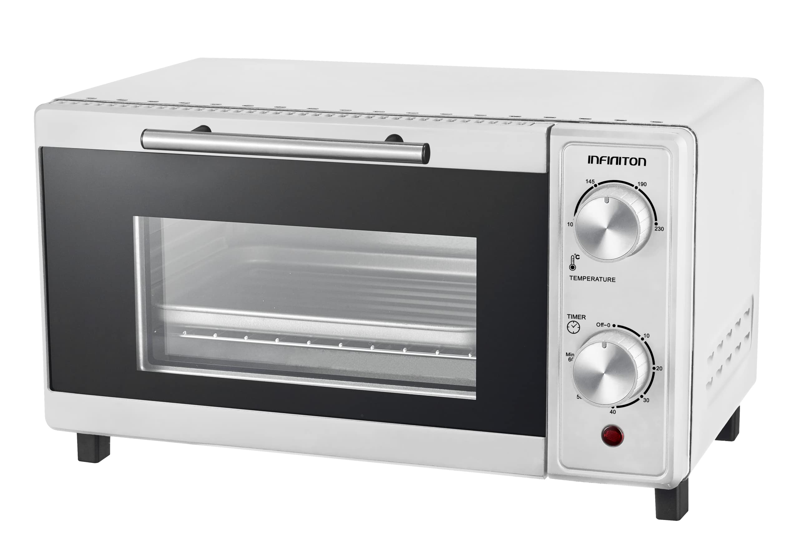 INFINITON HSM-A9B Horno Sobremesa 9L 600W Doble Acristalamiento Control Temperatura Temporizador 60 min