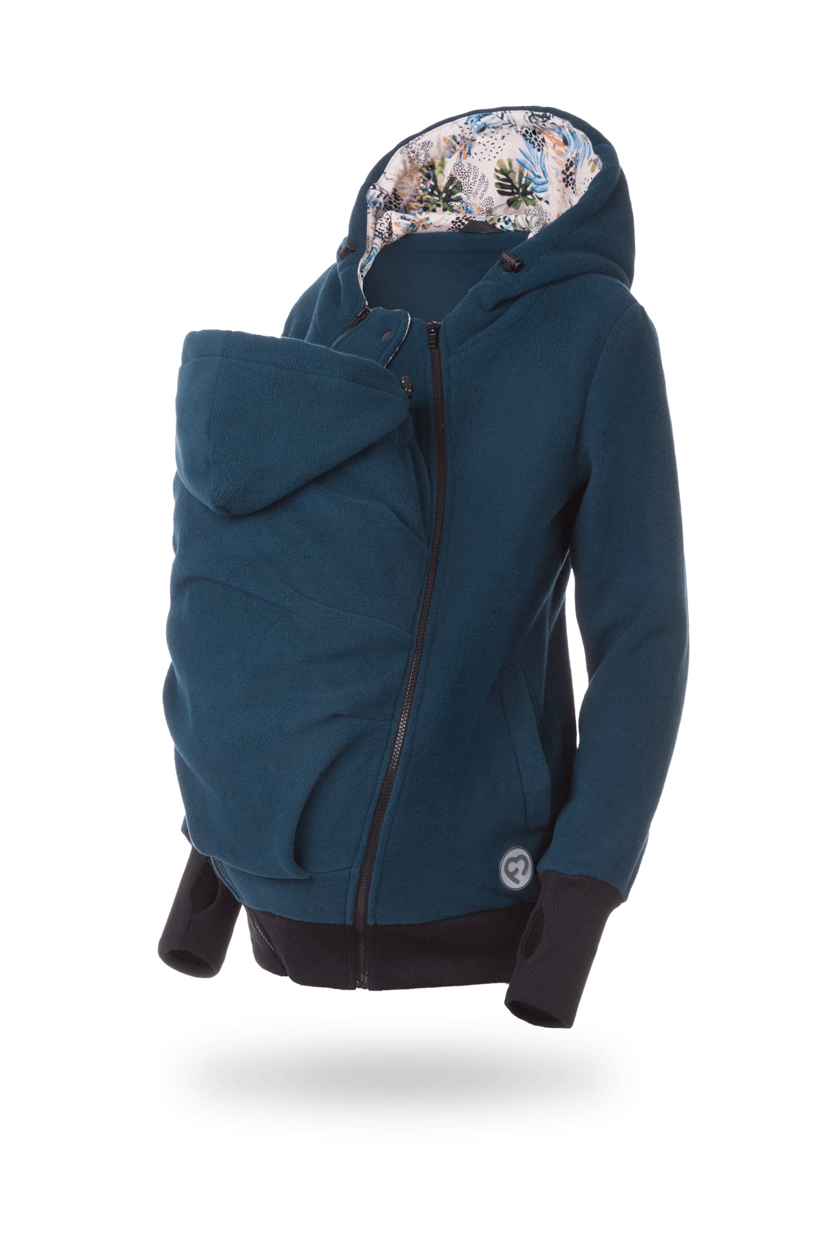 FUN2BEMUM Luna 3in1 Tragejacke Tragepullover für Mama & Baby Petrol