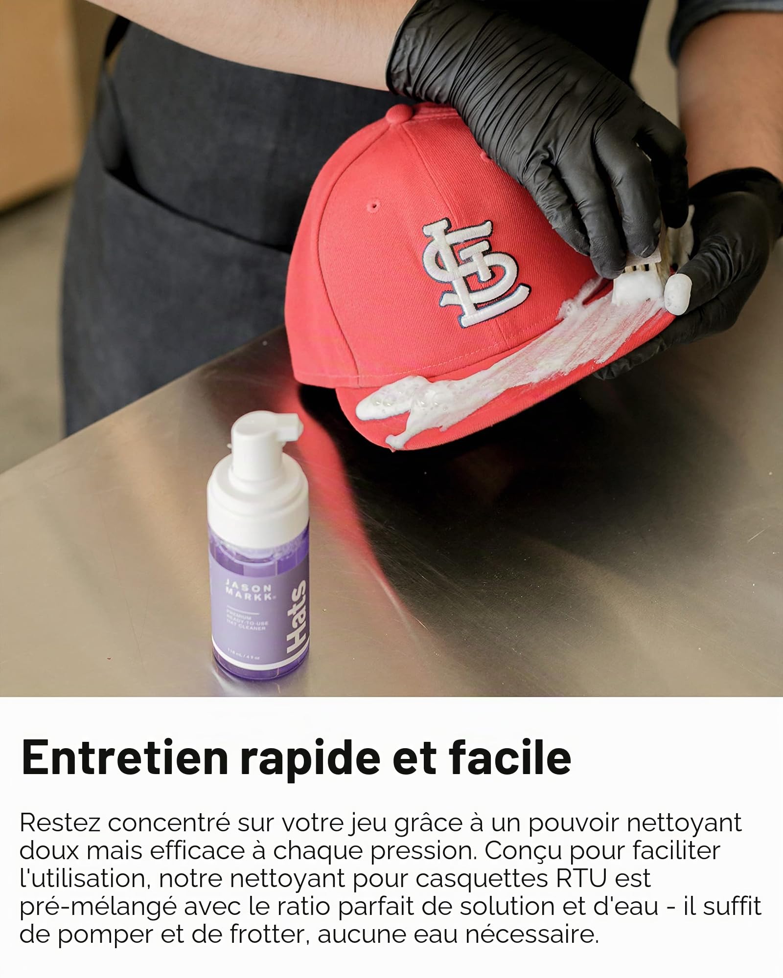 Jason Markk Kit d'entretien pour chapeau, nettoie efficacement les chapeaux, sans danger sur tous les matériaux, spécialement formulé pour le coton, la laine, le feutre et plus encore, sans parfum