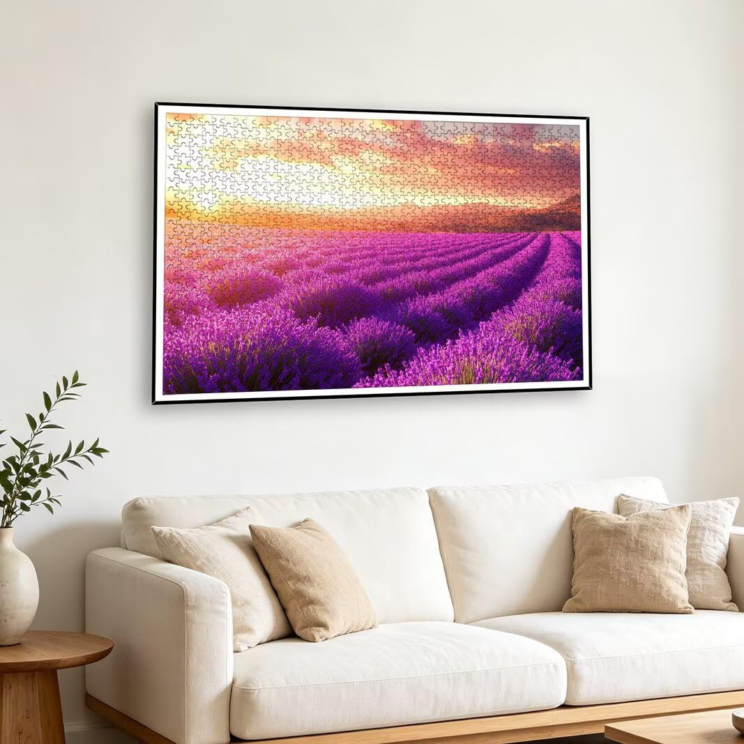 Puzzle 1000 Piezas, Puzzle Lavanda de Madera para Adultos, Regalos -2358